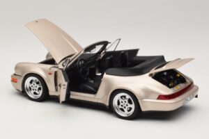 Porsche 911 964 Turbo Look Cabrio Zermatt Silver Norev 1:18 187140 Pressofusione — immagine 5 di 8