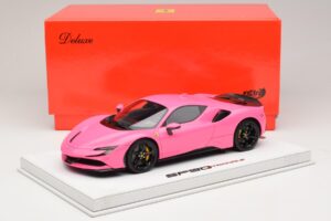 Ferrari SF90 Pack Fiorano Lucido Qatar Pink BBR 1:18 RACELINE137 Resina — immagine 7 di 7