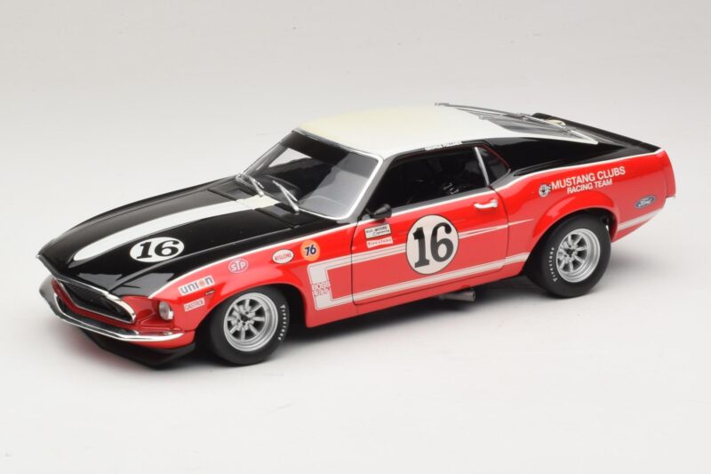 Ford Mustang Boss 302 #16 Bud Moore Engineering G. Follmer Trans-Am 1969 OEM 1:18 FORD006 Pressofusione