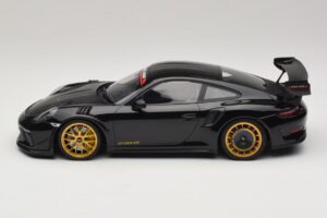 Porsche 911 992 GT3 RS Manthey Racing Nero con Cerchi Dorati Minichamps 1:18 MR-911-GT3RS-1804 Pressofusione — immagine 3 di 6