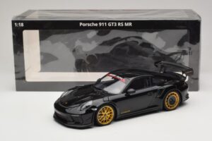 Porsche 911 992 GT3 RS Manthey Racing Nero con Cerchi Dorati Minichamps 1:18 MR-911-GT3RS-1804 Pressofusione — immagine 6 di 6
