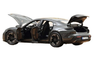 Porsche Taycan Turbo S Slate Grey Neo Norev 1:18 187654 Pressofusione — immagine 2 di 5