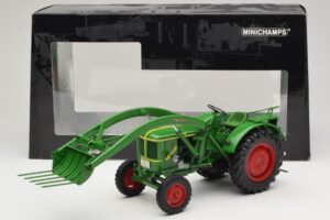 Deutz F2L 514 Trattore Caricatore Frontale Verde Minichamps 1:18 109144071 Pressofusione — immagine 6 di 6