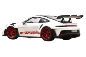 Porsche 911 992 GT3 RS Weissach Package Bianco Pyro Red Norev 1:18 187373 Pressofusione — immagine 3 di 3