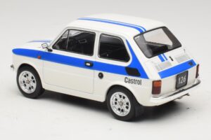 Fiat 126 Castrol Livery Bianco Blu MCG 1:18 MCG18666 Pressofusione — immagine 5 di 6