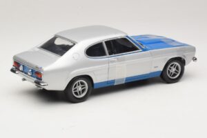 Ford Capri RS2600 Mk1 Silver Blue Minichamps 1:18 150089072 Pressofusione — immagine 2 di 6