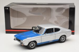 Ford Capri RS2600 Mk1 Silver Blue Minichamps 1:18 150089072 Pressofusione — immagine 6 di 6