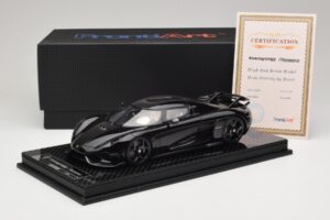 Koenigsegg Regera Nero Pacchetto Carbonio Interno Beige FrontiArt 1:18 REMC042 Resina — immagine 7 di 7