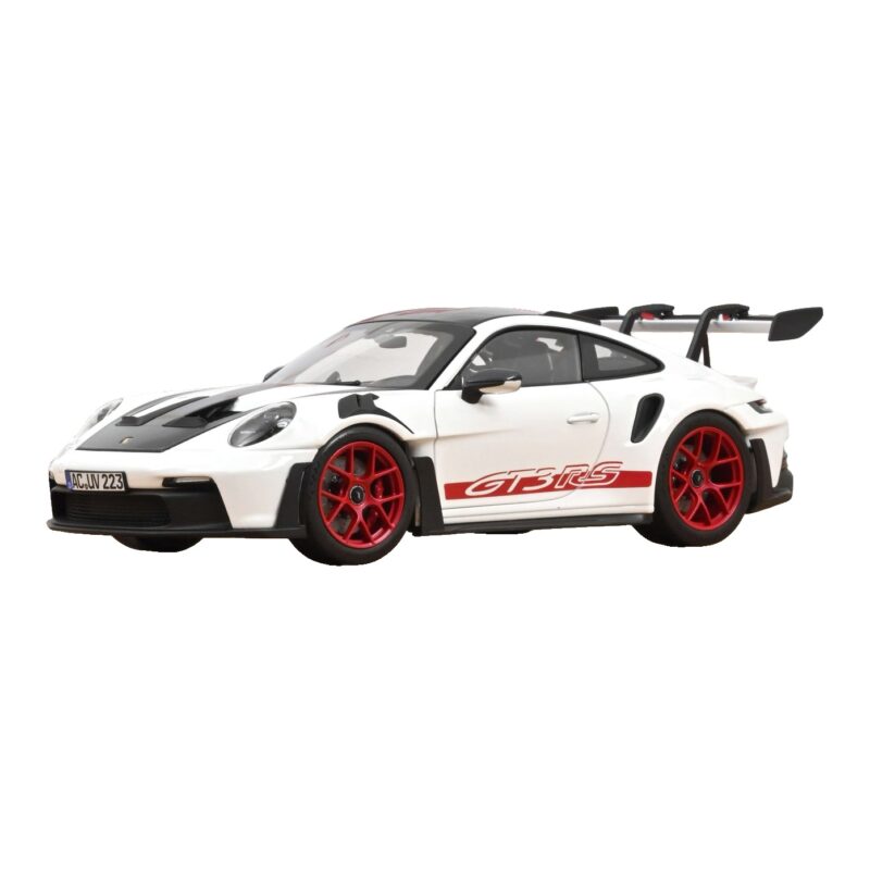 Porsche 911 992 GT3 RS Weissach Package Bianco Pyro Red Norev 1:18 Porsche 911 992 GT3 RS Weissach Package Bianco Pyro Red Norev 1:18 187373 Pressofusione