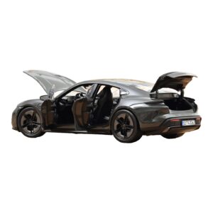 Porsche Taycan Turbo S Slate Grey Neo Norev 1:18 187654 Pressofusione — immagine 2 di 5