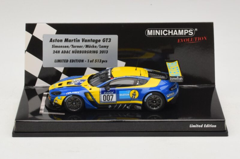 Aston Martin Vantage GT3 #007 A. Simonsen / Turner 24 Hours of Nurburgring 2013 Minichamps 1:43 437131307 Pressofusione