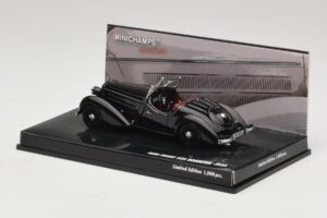 Audi Front 225 Roadster Nero Minichamps 1:43 437019131 Pressofusione — immagine 3 di 5