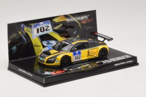 Audi R8 LMS GT3 #102 H-J. Stuck / H. Heyer Black Falcon 24 Hours of Nurburgring 2010 Minichamps 1:43 437101912 Pressofusione — immagine 2 di 5