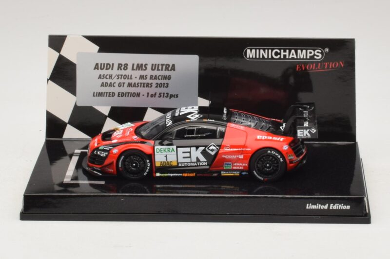 Audi R8 LMS Ultra #1 EK S. Asch / Stoll ADAC GT Masters 2013 Minichamps 1:43 Audi R8 LMS Ultra #1 EK S. Asch / Stoll ADAC GT Masters 2013 Minichamps 1:43 437130101 Pressofusione