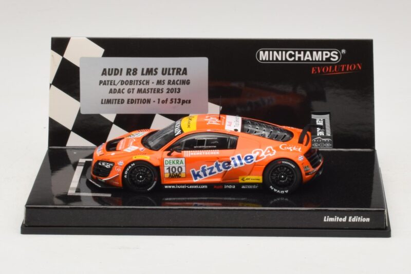 Audi R8 LMS Ultra #100 MS Racing Patel / Dobitsch ADAC GT Masters 2013 Minichamps 1:43 Audi R8 LMS Ultra #100 MS Racing Patel / Dobitsch ADAC GT Masters 2013 Minichamps 1:43 437130100 Pressofusione