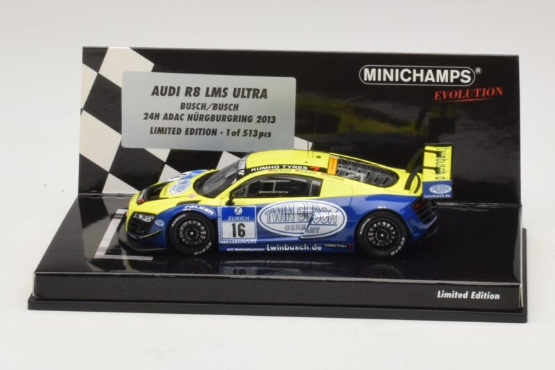 Audi R8 LMS Ultra #16 Busch 24 Hours of Nurburgring 2013 Minichamps 1:43 Audi R8 LMS Ultra #16 Busch 24 Hours of Nurburgring 2013 Minichamps 1:43 437130116 Pressofusione
