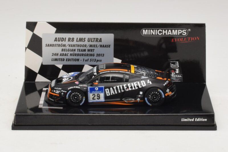 Audi R8 LMS Ultra #29 Team WRT Sandstorm L. Vanthoor 24 Hours of Nurburgring 2013 Minichamps 1:43 437130129 Pressofusione