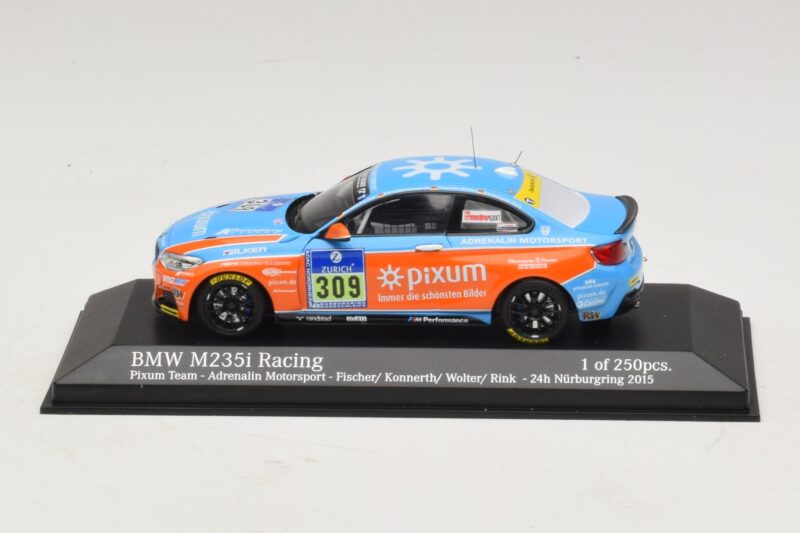 BMW M235i Pixum Team #309 Fischer / Konnerth 24 Hours of Nurburgring 2015 Minichamps 1:43 437152509 Pressofusione