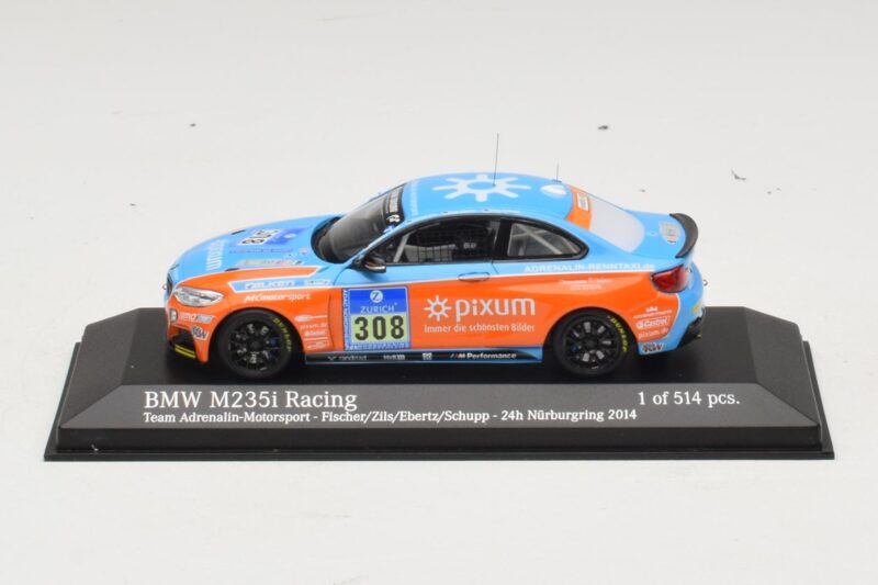 BMW M235i Team Adrenalin #308 Fischer / Zils 24 Hours of Nurburgring 2014 Minichamps 1:43 BMW M235i Team Adrenalin #308 Fischer / Zils 24 Hours of Nurburgring 2014 Minichamps 1:43 437142408 Pressofusione