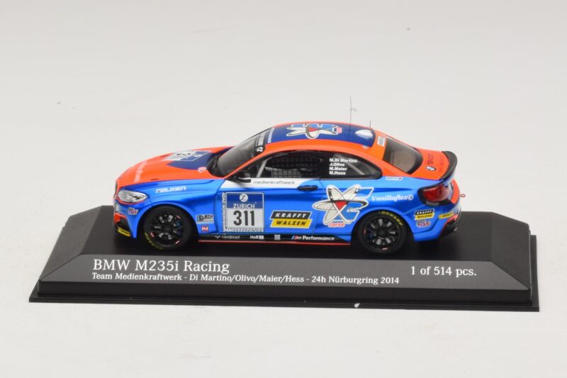BMW M235i Team Medienkraftwerk #311 Di Martino / Olivo 24 Hours of Nurburgring 2014 Minichamps 1:43 BMW M235i Team Medienkraftwerk #311 Di Martino / Olivo 24 Hours of Nurburgring 2014 Minichamps 1:43 437142411 Pressofusione