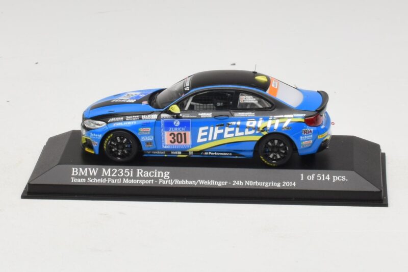 BMW M235i Team Scheid #301 Partl / Rebhan 24 Hours of Nurburgring 2014 Minichamps 1:43 437142401 Pressofusione