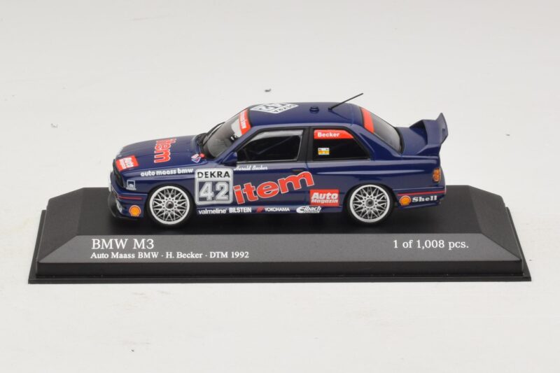 BMW M3 E30 Auto Maas #42 Becker DTM 1992 Minichamps 1:43 430922042 Pressofusione