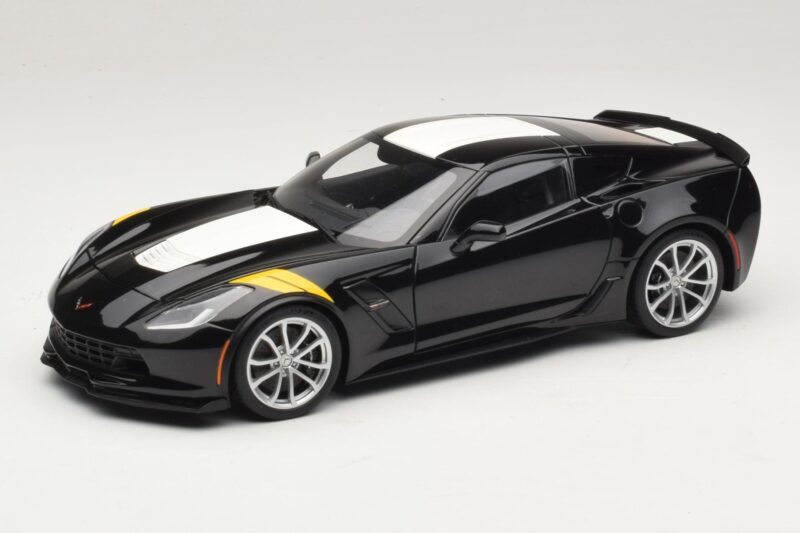 Chevrolet Corvette C7 Grand Sport Nero con Strisce Bianche AUTOart 1:18 71273 Composito