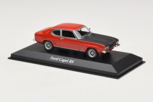 Ford Capri I Rosso Con Cofano Nero Maxichamps 1:43 940085801 Pressofusione — immagine 3 di 4