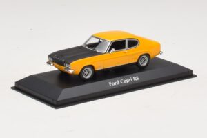 Ford Capri Mk1 RS Giallo con Cofano Nero Maxichamps 1:43 940085800 Pressofusione — immagine 2 di 4