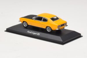 Ford Capri Mk1 RS Giallo con Cofano Nero Maxichamps 1:43 940085800 Pressofusione — immagine 3 di 4