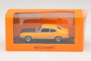 Ford Capri Mk1 RS Giallo con Cofano Nero Maxichamps 1:43 940085800 Pressofusione — immagine 4 di 4