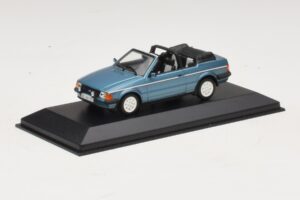 Ford Escort Mk3 Cabriolet Blu Metallizzato Minichamps 1:43 400085030 Pressofusione — immagine 2 di 4
