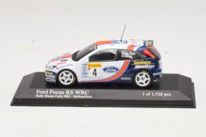 Ford Focus RS WRC #4 C. McRae / N. Grist Rally Monte Carlo 2001 Minichamps 1:43 430018904 Pressofusione