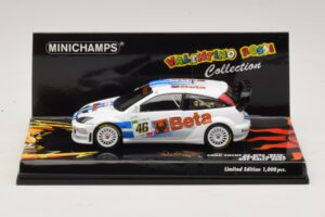 Ford Focus RS WRC #46 V. Rossi / C. Cassina RAC Rally 2007 Scatola Danneggiata Minichamps 1:43 400078446-O1 Pressofusione