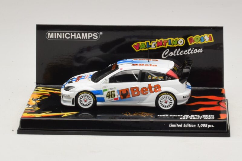 Ford Focus RS WRC #46 V. Rossi / C. Cassina RAC Rally 2007 Minichamps 1:43 400078446 Pressofusione