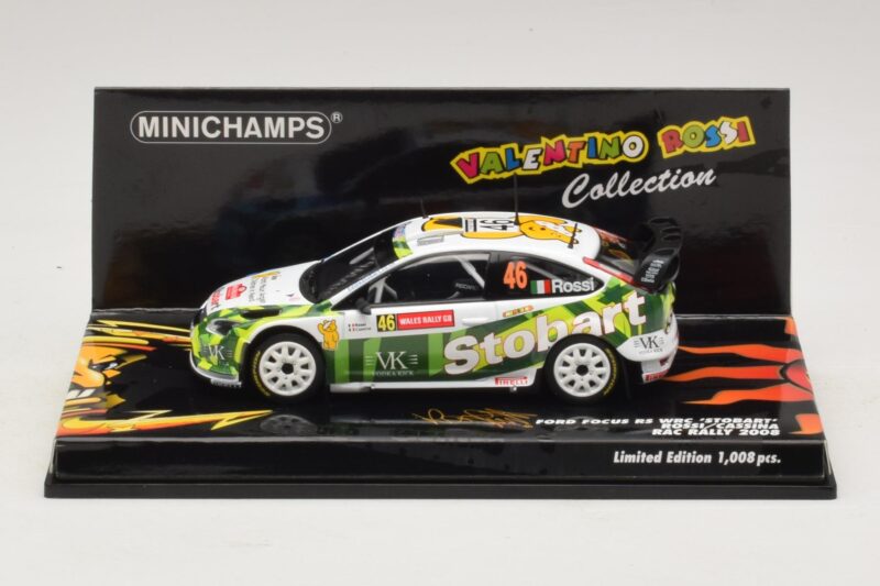 Ford Focus RS WRC #46 V. Rossi / C. Cassina RAC Rally 2008 Minichamps 1:43 Ford Focus RS WRC #46 V. Rossi / C. Cassina RAC Rally 2008 Minichamps 1:43 400088146 Pressofusione