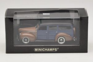 Ford V8 De Luxe Woody Station Wagon Marrone Blu Minichamps 1:43 400082112 Pressofusione — immagine 4 di 4