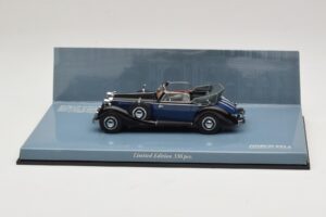Horch 853 A Sport Cabriolet Nero Blu Minichamps 1:43 436012036 Pressofusione
