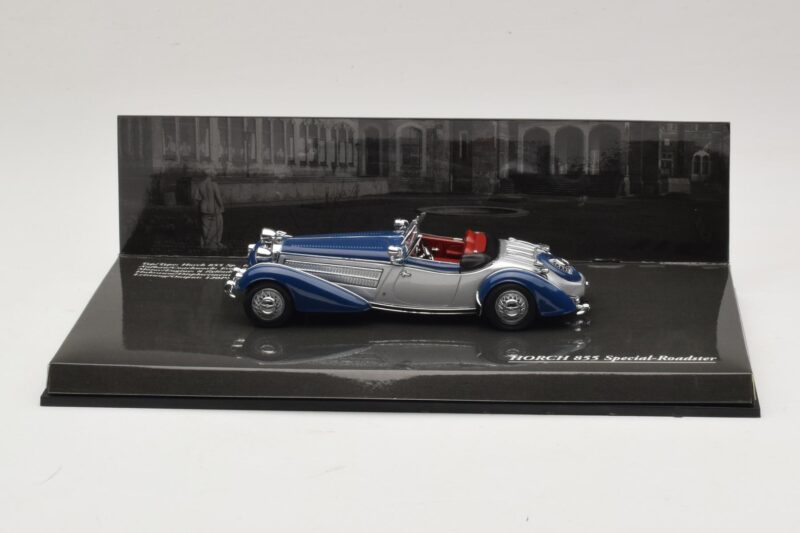 Horch 855 Special Roadster Argento Blu Minichamps 1:43 436014202 Pressofusione