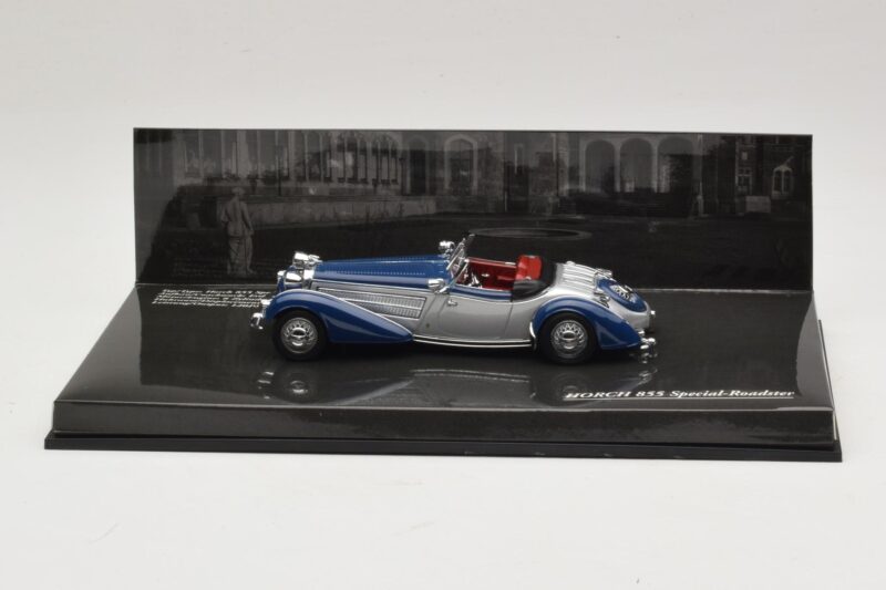 Horch 855 Special Roadster Blu Argento Senza Scatola Esterna Minichamps 1:43 436014202-O1 Pressofusione