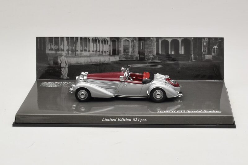 Horch 855 Spezial Roadster Argento Rosso Minichamps 1:43 436014206 Pressofusione