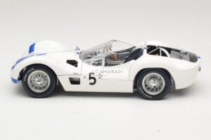 Maserati Tipo 61 #5 S. Moss / D. Gurney Camoradi ADAC 1000km Nurburgring Winner 1960 Minichamps 1:18 100601205 Pressofusione — immagine 4 di 8