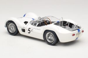 Maserati Tipo 61 #5 S. Moss / D. Gurney Camoradi ADAC 1000km Nurburgring Winner 1960 Minichamps 1:18 100601205 Pressofusione — immagine 7 di 8