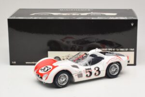 Maserati Tipo 61 #53 B. Krause Los Angeles Times Grand Prix Winner 1960 Minichamps 1:18 100601253 Pressofusione — immagine 8 di 8