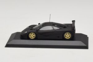McLaren F1 GTR Prototype Nero Opaco Con Cerchi Dorati Minichamps 1:43 MCLAREN008 Pressofusione — immagine 3 di 4