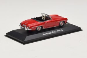 Mercedes 190 SL Rosso Maxichamps 1:43 940033131-O Pressofusione — immagine 2 di 4