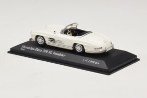 Mercedes 300 SL W198 Roadster Bianco Minichamps 1:43 400039034 Pressofusione — immagine 3 di 4