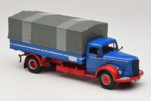 Mercedes L 315 Camion con Pianale Blu Rosso Minichamps 1:43 439034420 Pressofusione — immagine 4 di 6