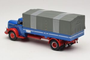 Mercedes L 315 Camion con Pianale Blu Rosso Minichamps 1:43 439034420 Pressofusione — immagine 5 di 6