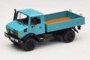 Mercedes Unimog 1300 L Camion con Pianale Blu Minichamps 1:43 439033020 Pressofusione